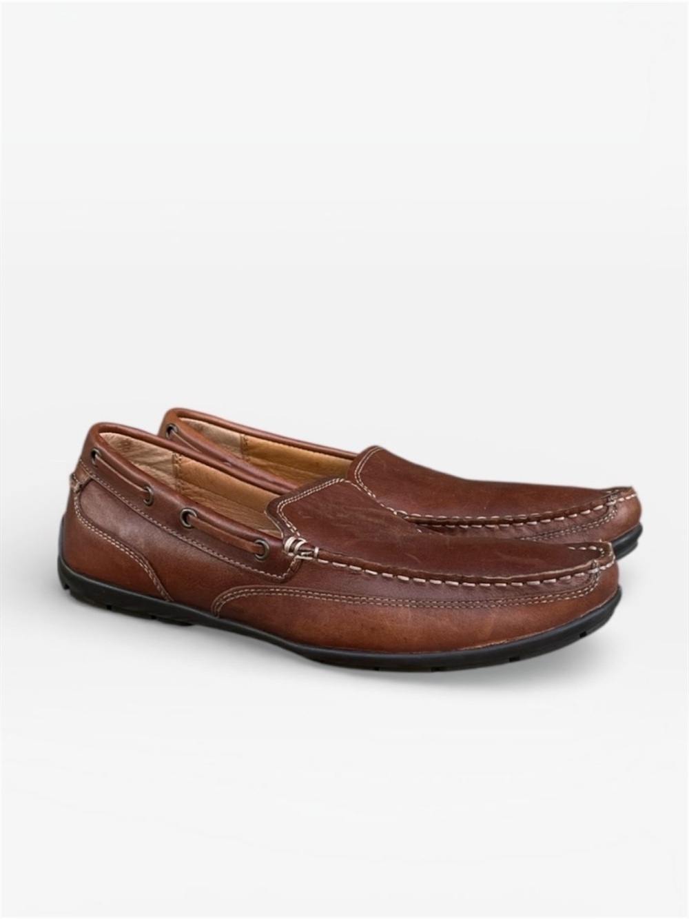 Bass “Hank” Men’s Leather Slip-on Loafers in Brown Size 8D